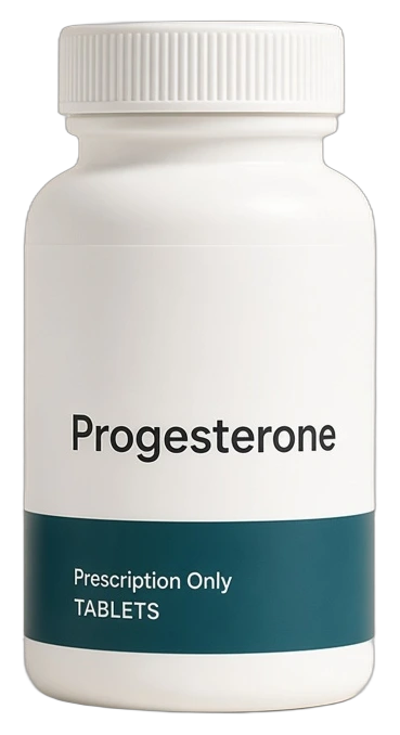 Progesterone prescription bottle