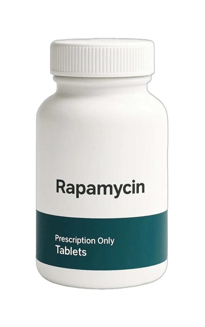 Rapamycin prescription bottle